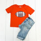 Orange Football Shirt-CAN PICK COLOR OF NAME