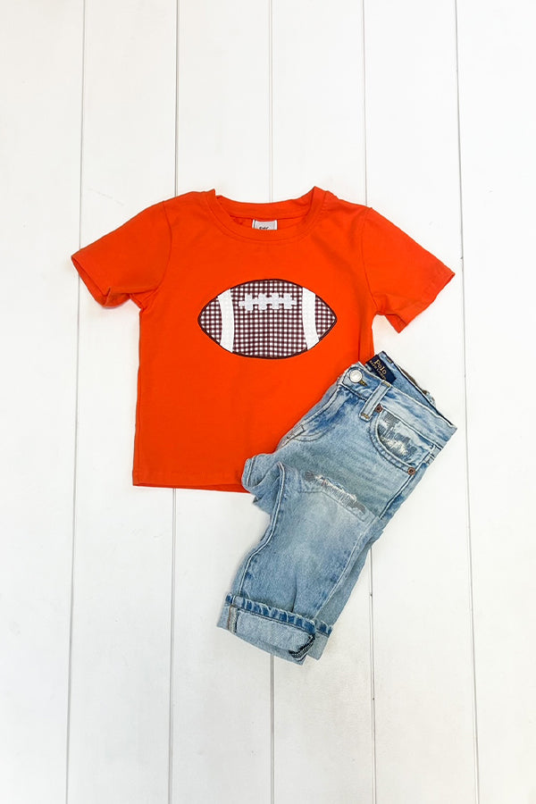 Orange Football Shirt-CAN PICK COLOR OF NAME