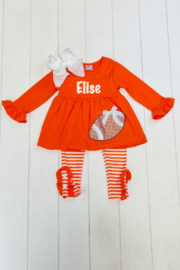 Orange Football Pant Set-CAN PICK COLOR OF NAME