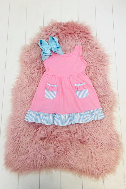 Pink & Blue Pocket Dress