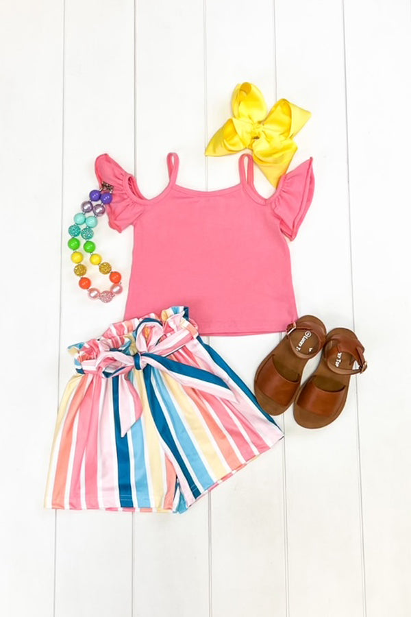 Pink Stripe Short Set