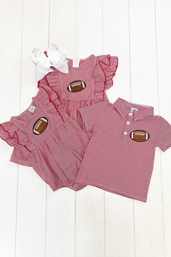 Red Stripe Football Polo