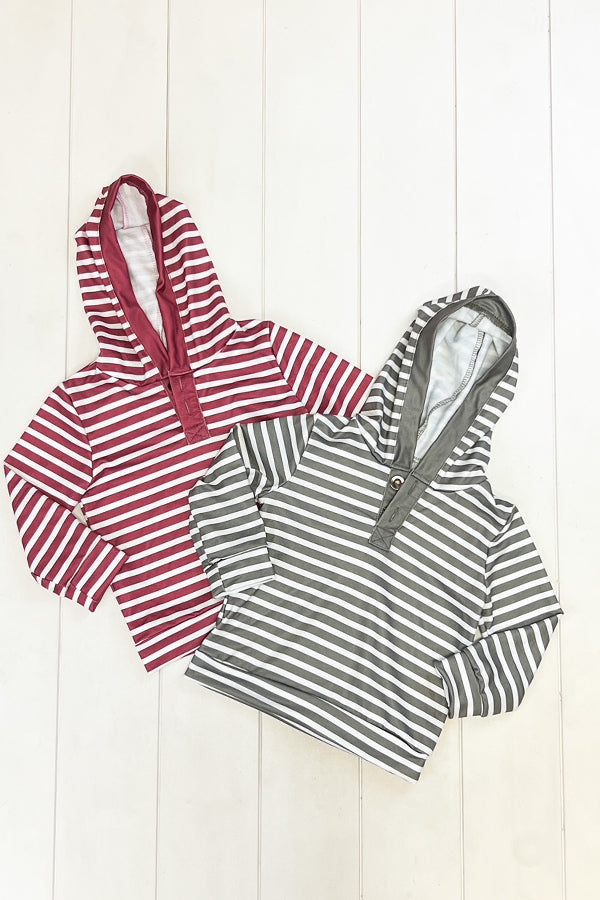 Olive Stripe Hoodie
