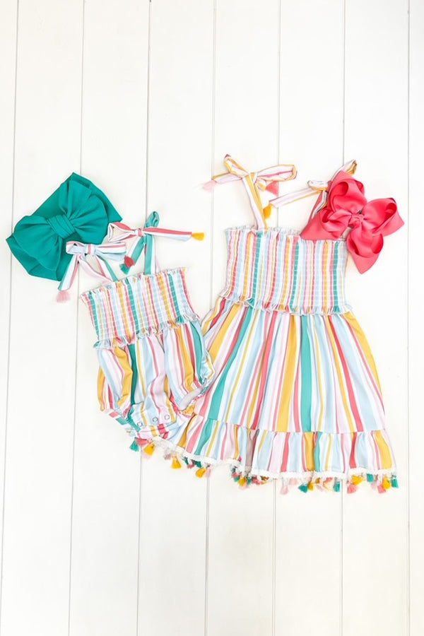 Stripe Tassel Romper