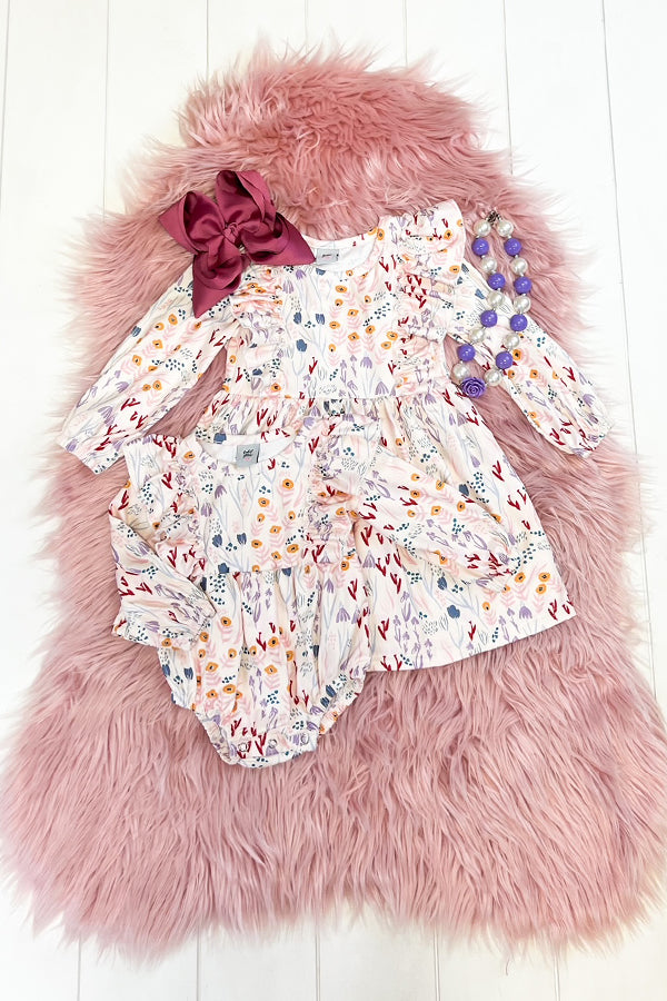 White Fall Floral Romper