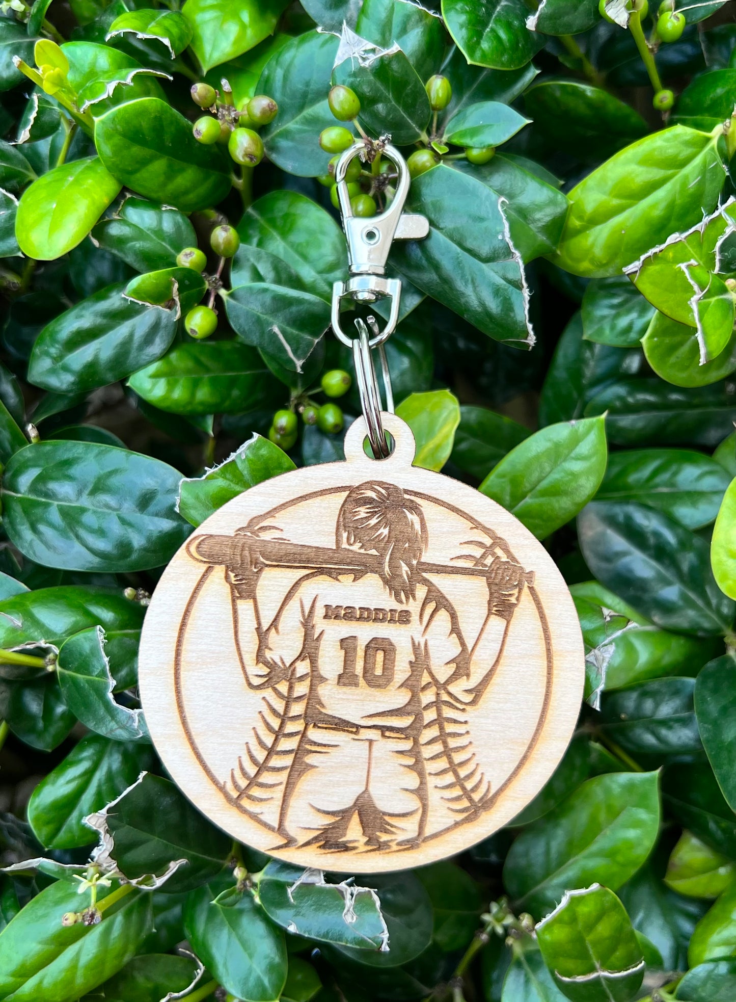 Softball Player Key Chain-customized