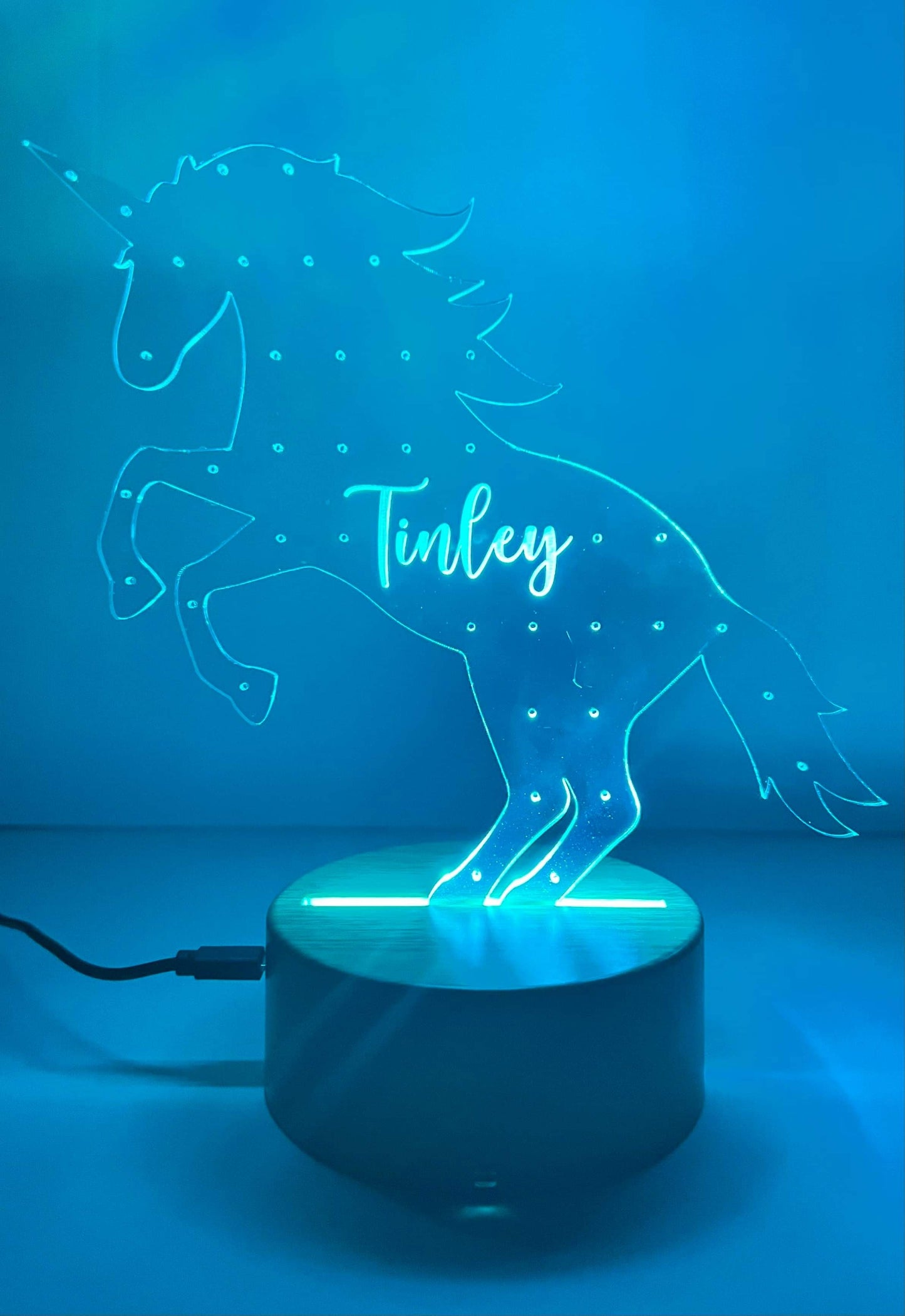 Personalized Unicorn Earring Holder Night Light