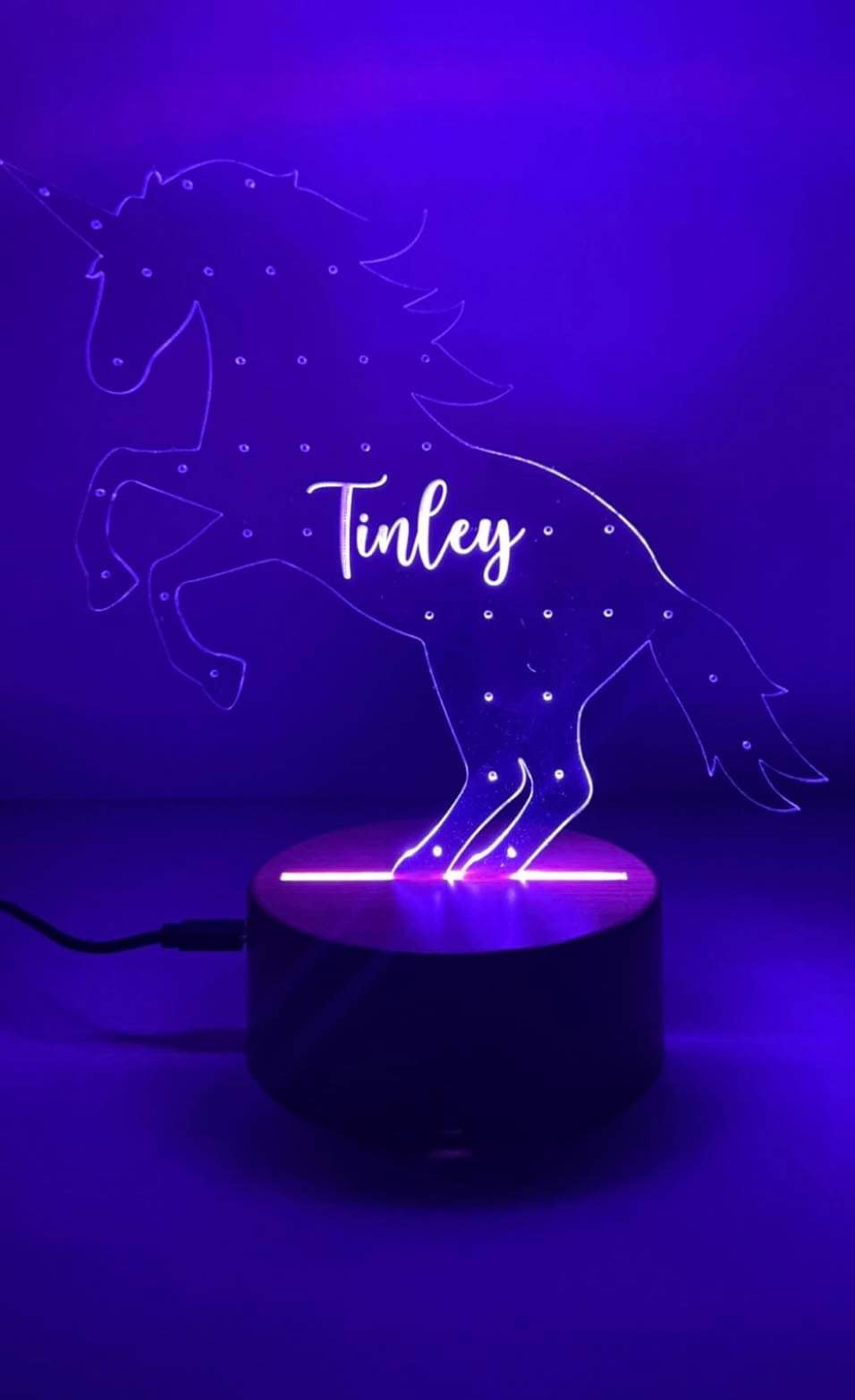 Personalized Unicorn Earring Holder Night Light