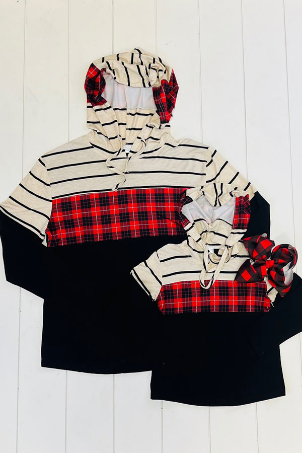 Mama & Me- Buffalo Plaid Hooded Shirt