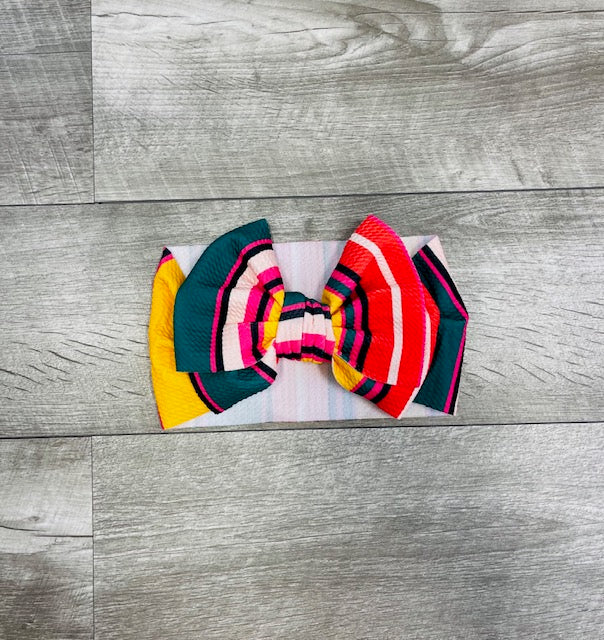 Bold Stripe Messy Bow Headband