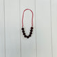 Adjustable- Red & Black Buffalo Plaid Necklace
