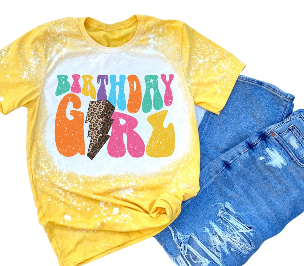 Leopard Bolt-Birthday Girl-MANY COLORS