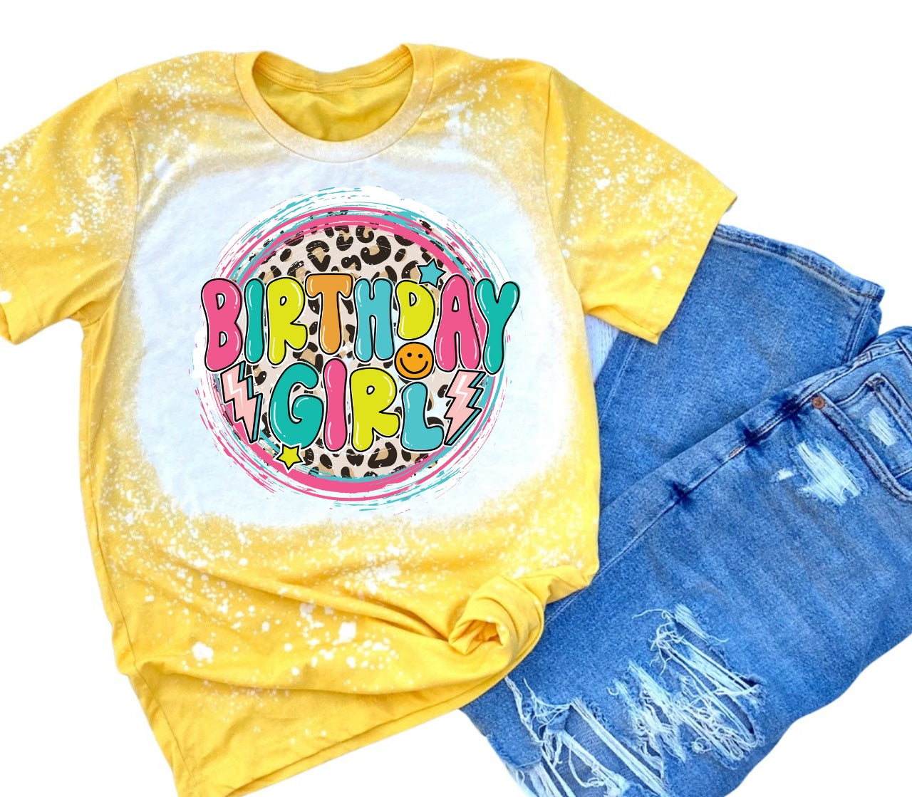 Leopard Birthday Girl-MANY COLORS