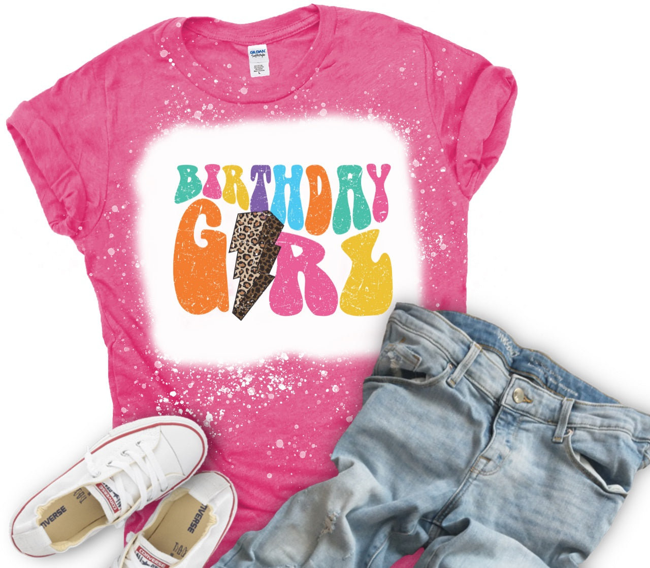 Leopard Bolt-Birthday Girl-MANY COLORS