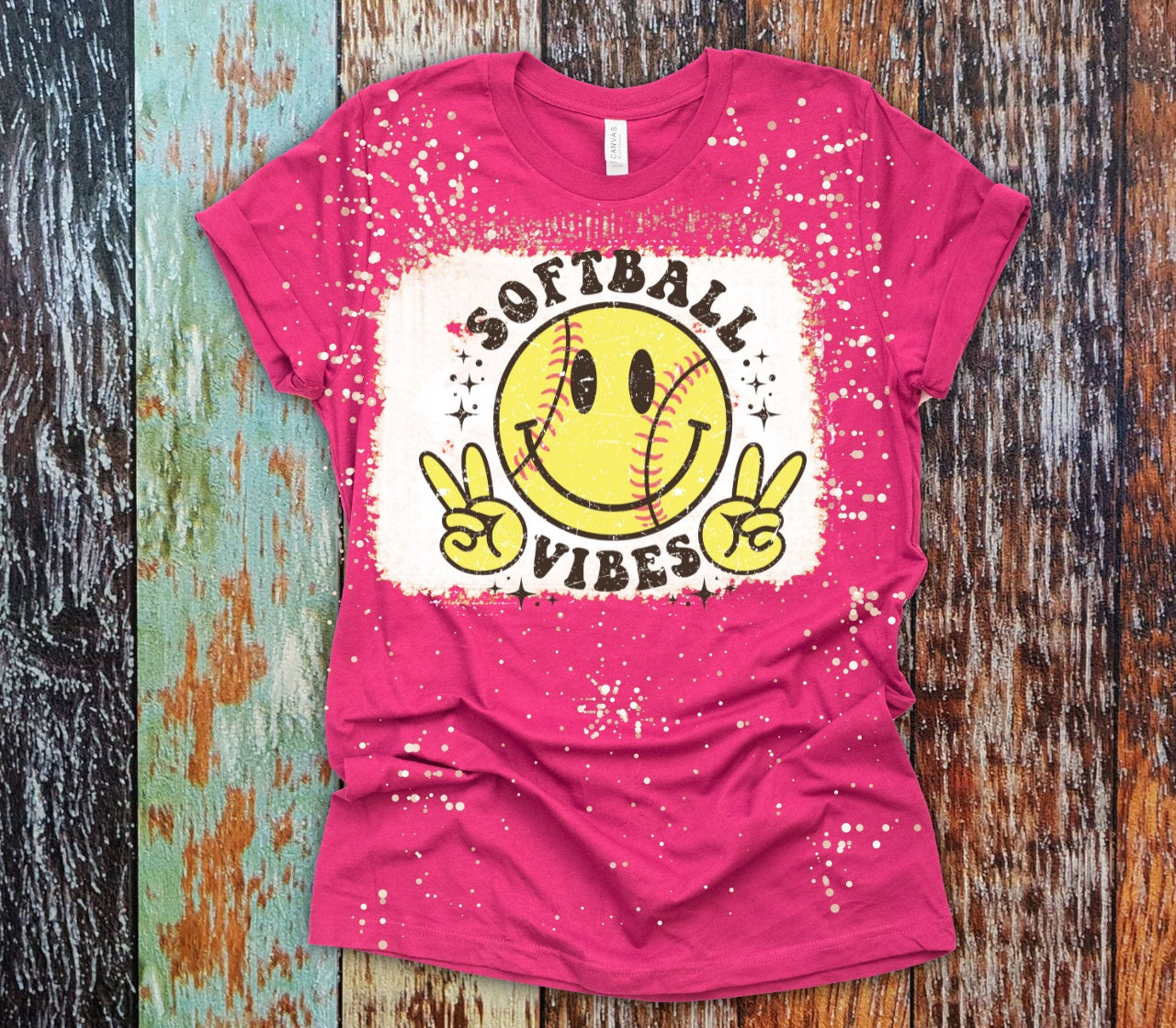 Smiley Softball Vibes-MANY COLORS