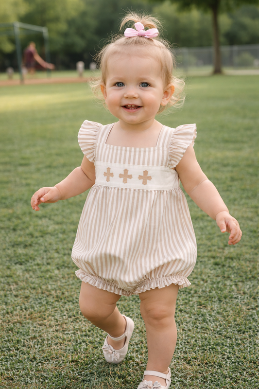 Beige Cross Romper