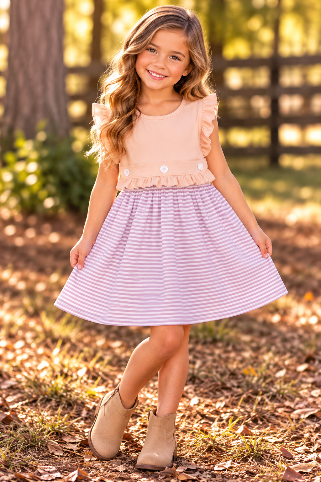 CORAL & LAVENDER DRESS