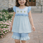 Blue Cross Ruffle Short Set