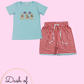 Light Blue Patriotic Dog Short Set