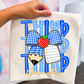 GRADE LEVEL- Blue Gingham Bow w/ personalization- LEAVE GRADE IN NOTES!