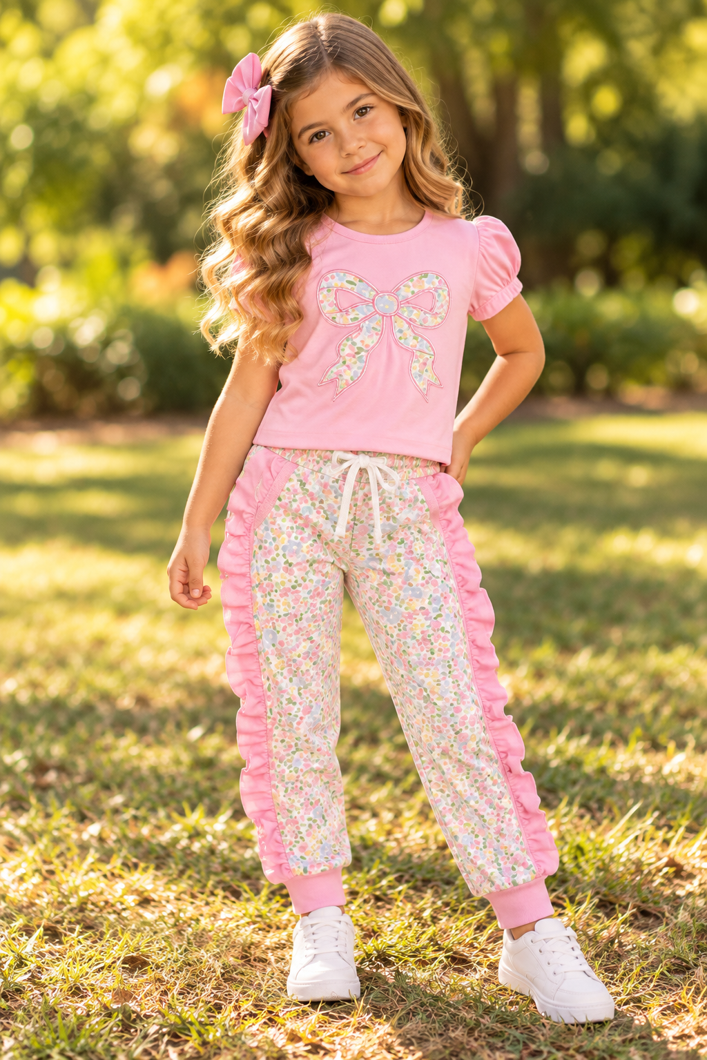 FLORAL BOW JOGGER