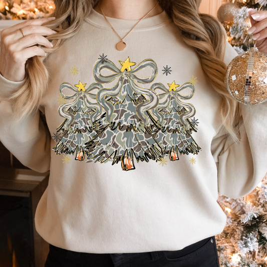 Adult- Camo Xmas Tree Sweatshirt