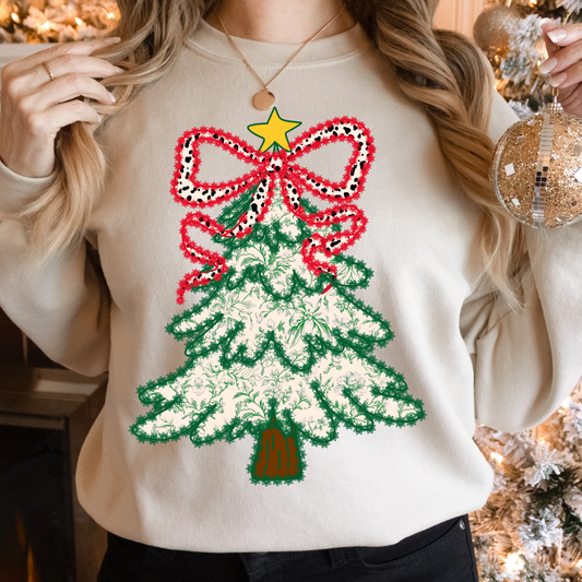 Adult-Floral Christmas Tree Sweatshirt
