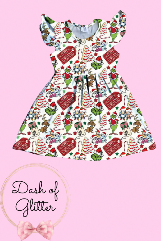 Gr*nch & Blu*y Christmas Dress