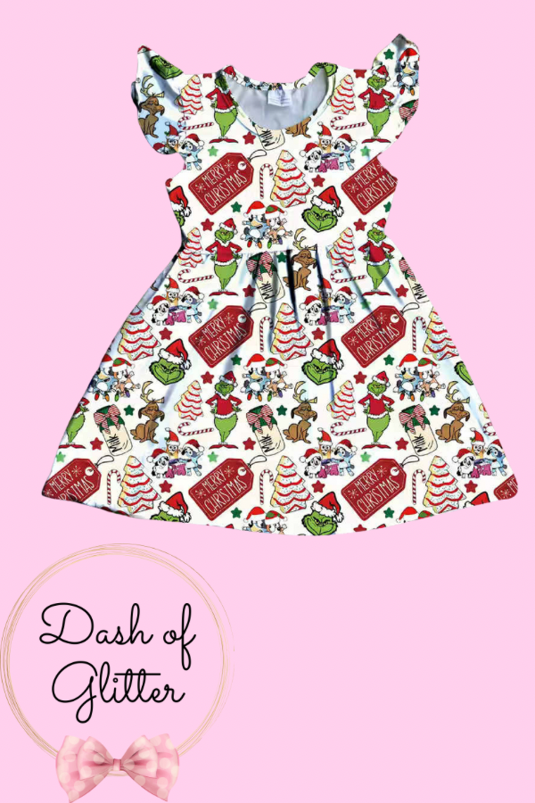 Gr*nch & Blu*y Christmas Dress