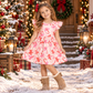 Flutter Sleeve Pink Candy Cane