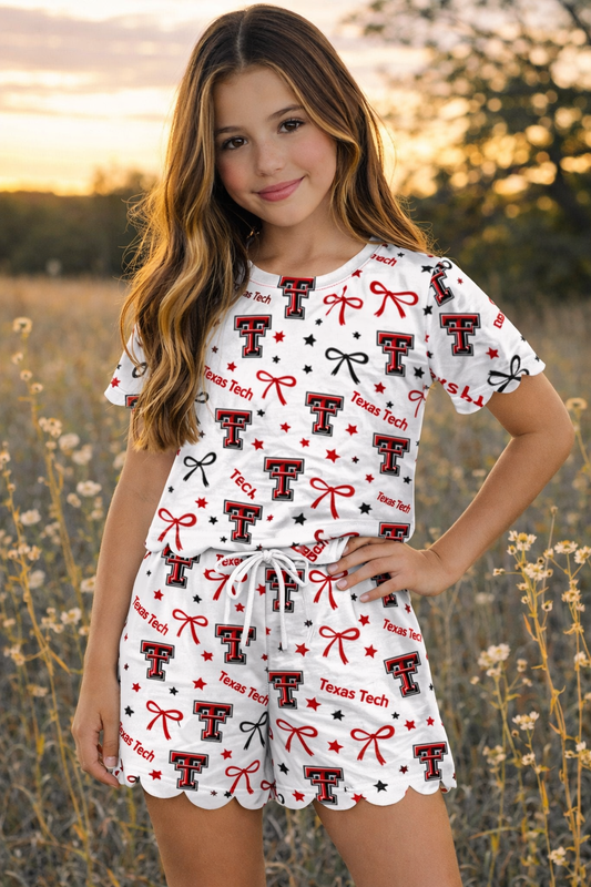 Texas Tech Scallop Short Set