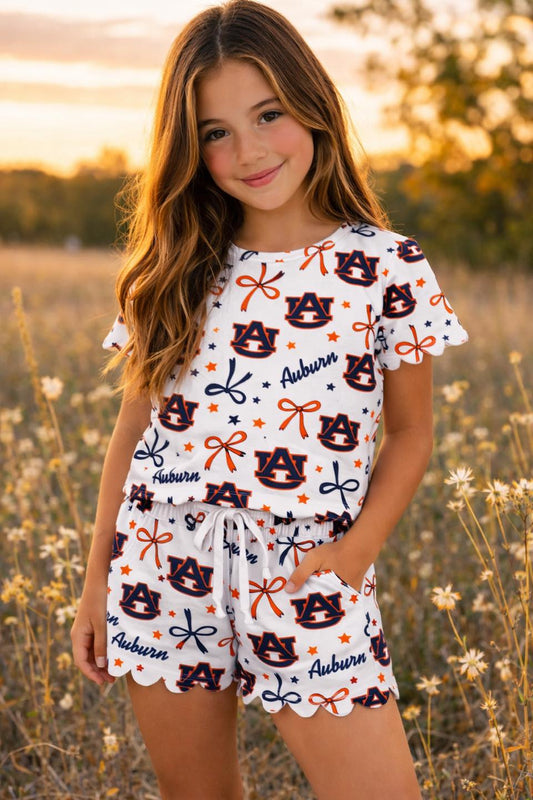 Auburn Scallop Short Set