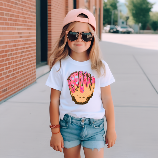 Pink Drip Softball Glove
