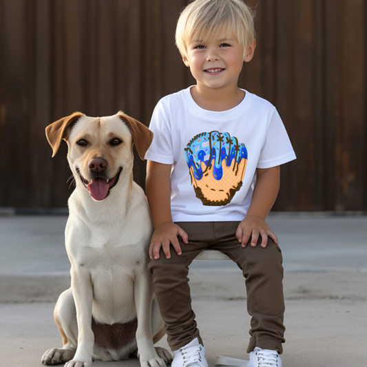 Blue Drip Baseball Glove