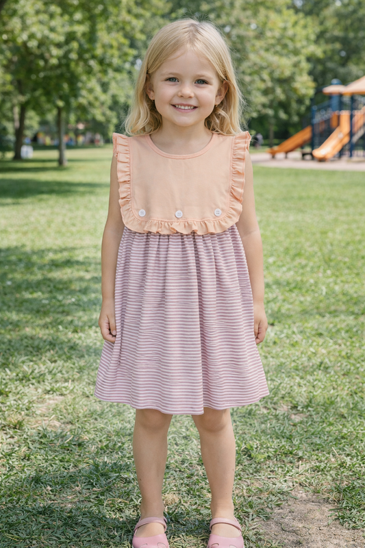 Peach & Lavender Stripe Dress