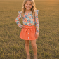 Orange Floral Skirt Set