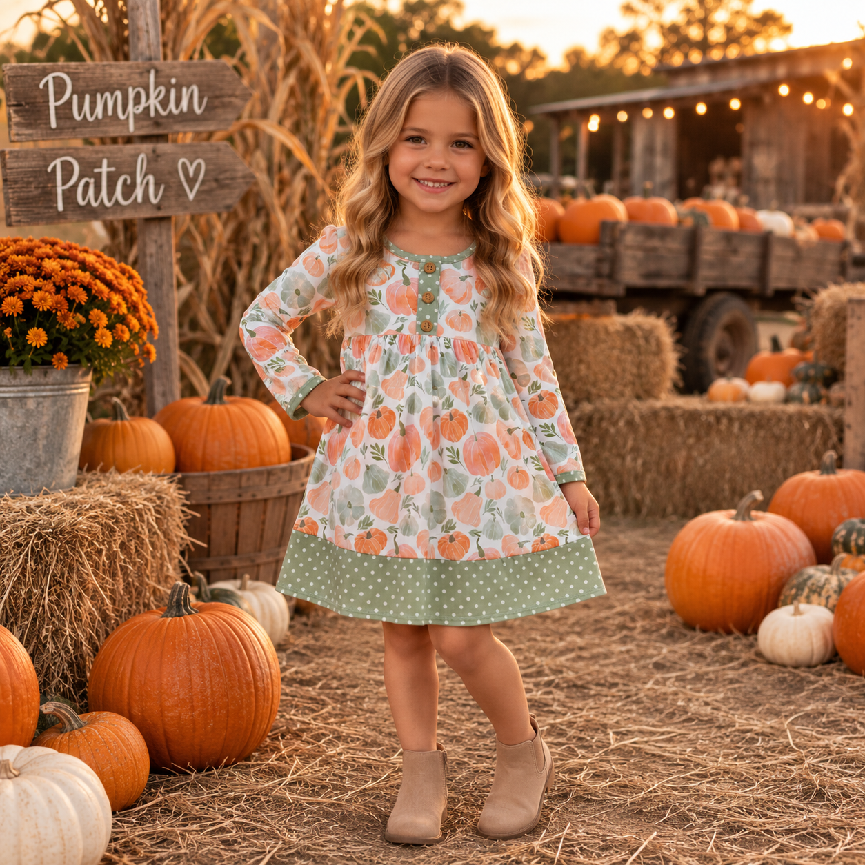 Sage Pumpkin Dress