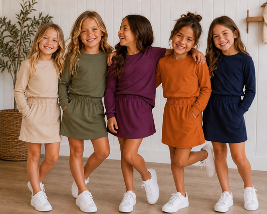Fall Skort Sets-LONG SLEEVE-MANY COLORS