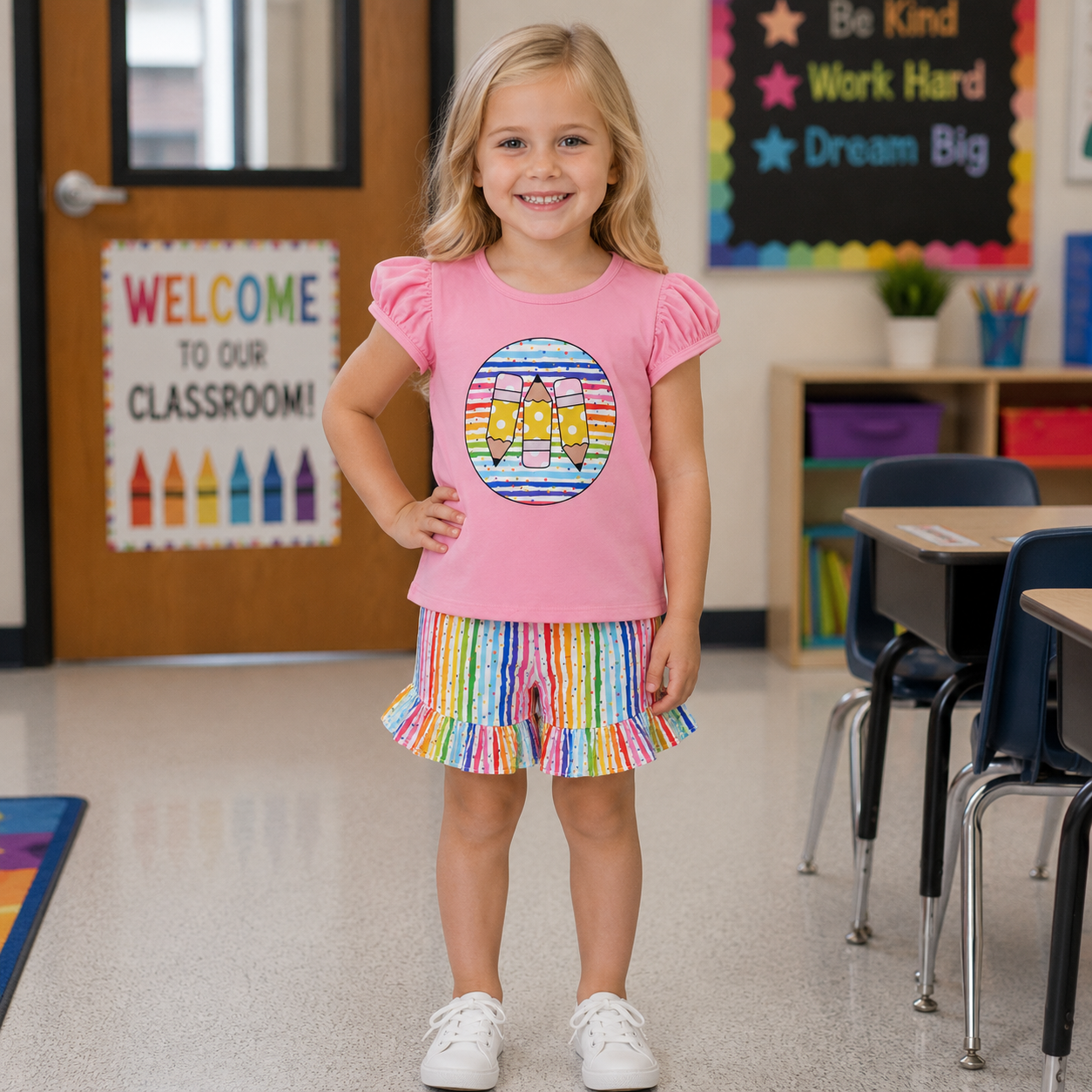 Colorful Pencil Short Set