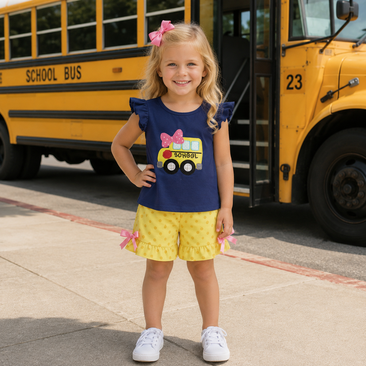 Navy & Yellow Bus Short Set