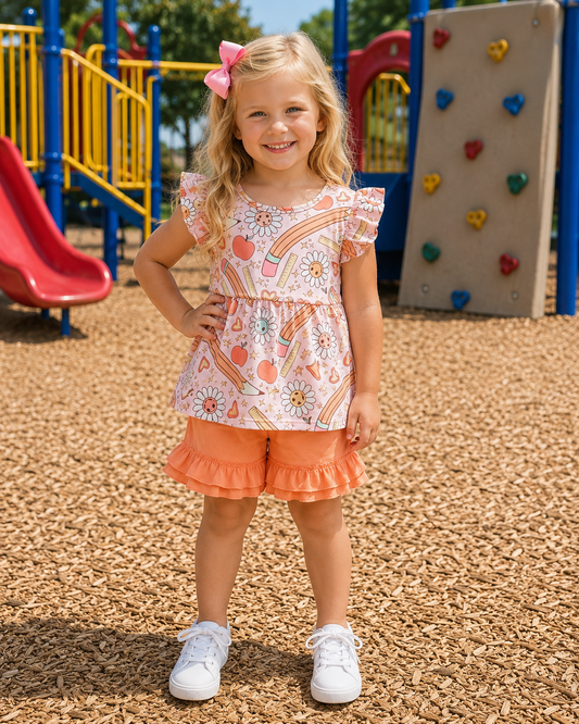 Coral School Short Set