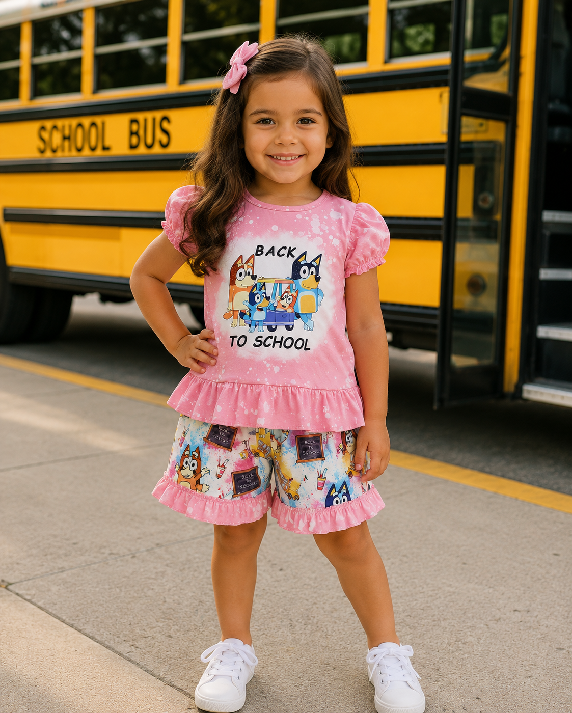 Blue Dog Back To School Short Set