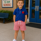 Royal & Red Apple Polo Short Set