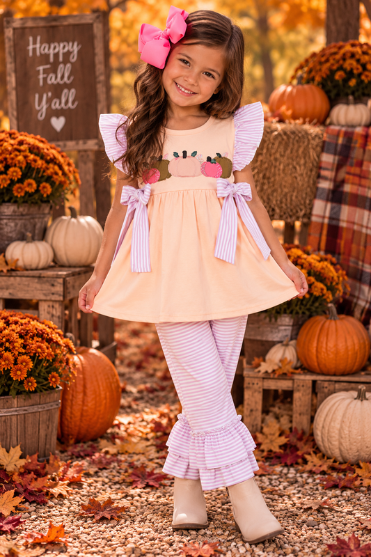 Beige & Lavender Pumpkin Pant Set