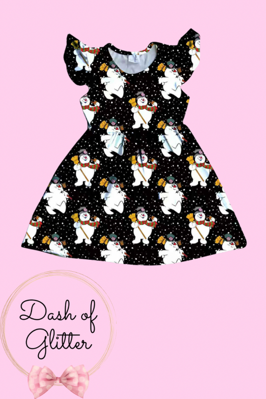 Flutter Sleeve-Frosty Dress