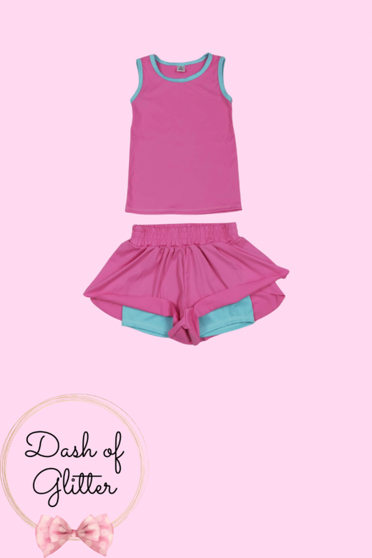 Pink & Turquoise Athletic Set