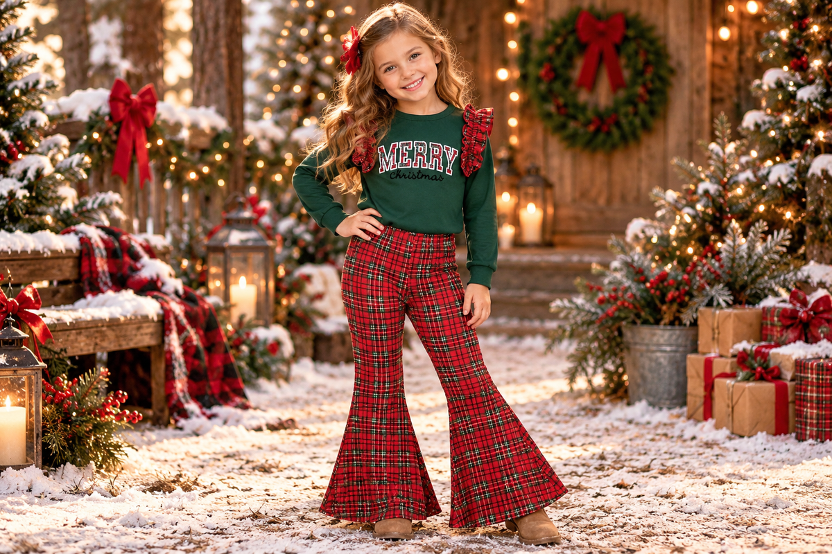 Plaid Merry Pant Set
