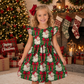Green & Red Bow Santa Dress