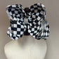 Black Checkered Rhinestone Bow