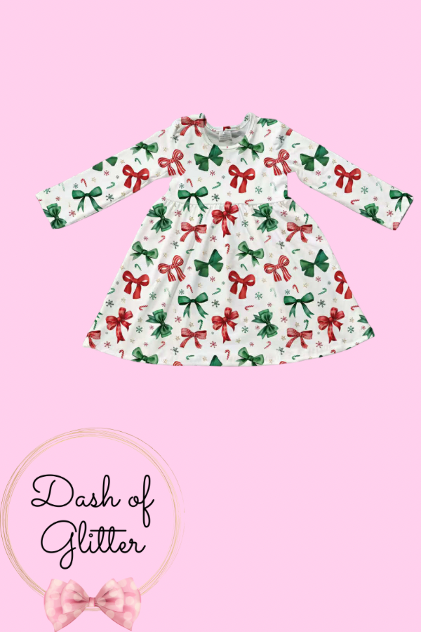 White Christmas Bow Dress